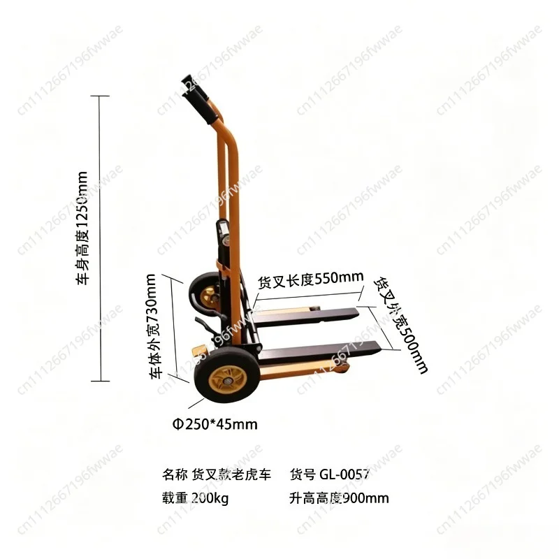 4 Wheel Swivel Steering Tiger Cart Hydraulic Lift Forklift Trolley Platform Semi Electric Axle Pallet Truck 1 pcs