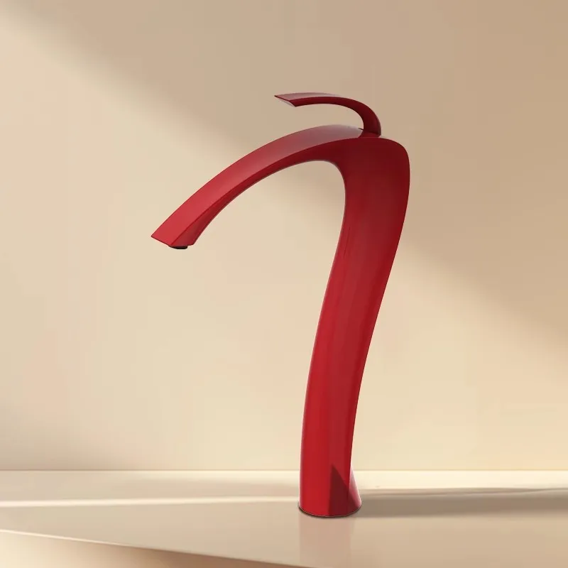 Hot BlackWater Mixer Sink Tap Top High Quality Lavotory Tap Red Unique Bathroom Faucet Copper Gold Bathroom Basin Faucet Cold
