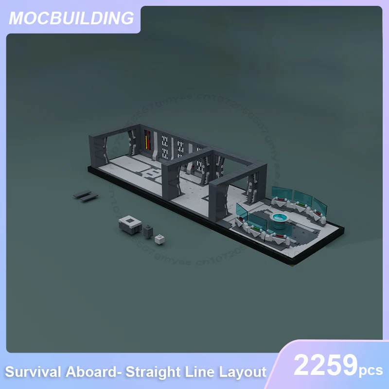 Survival Aboard Straight Line Layout Diorama Model MOC Building Blocks DIY Assemble Bricks Space UCS Display Toys Gifts 2259PCS