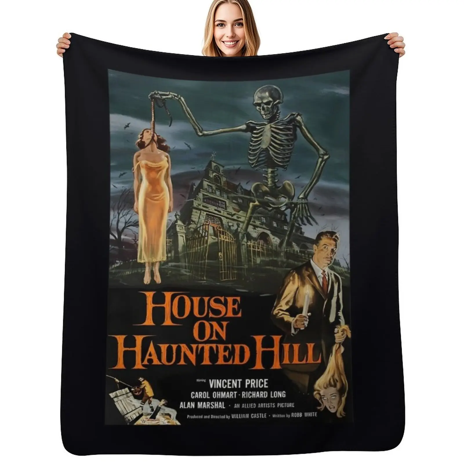 

House on Haunted Hill - Vincent Price \t Throw Blanket for winter Multi-Purpose blankets ands Flannel Blanket