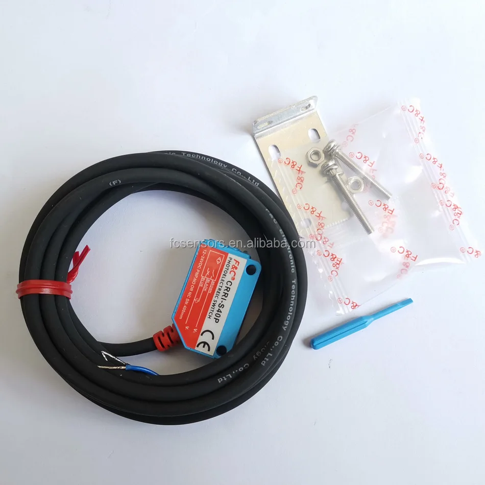 500cm Retro-Reflective PhotoCell Photoelectric Sensor DC 4-wires Dark On Light On, 2M Cable Sensing Distance Adjustable