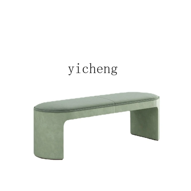 Modern Minimalist Top Layer Leather Bench Bedroom Bed End Stool Hallway Shoe Changing Stool