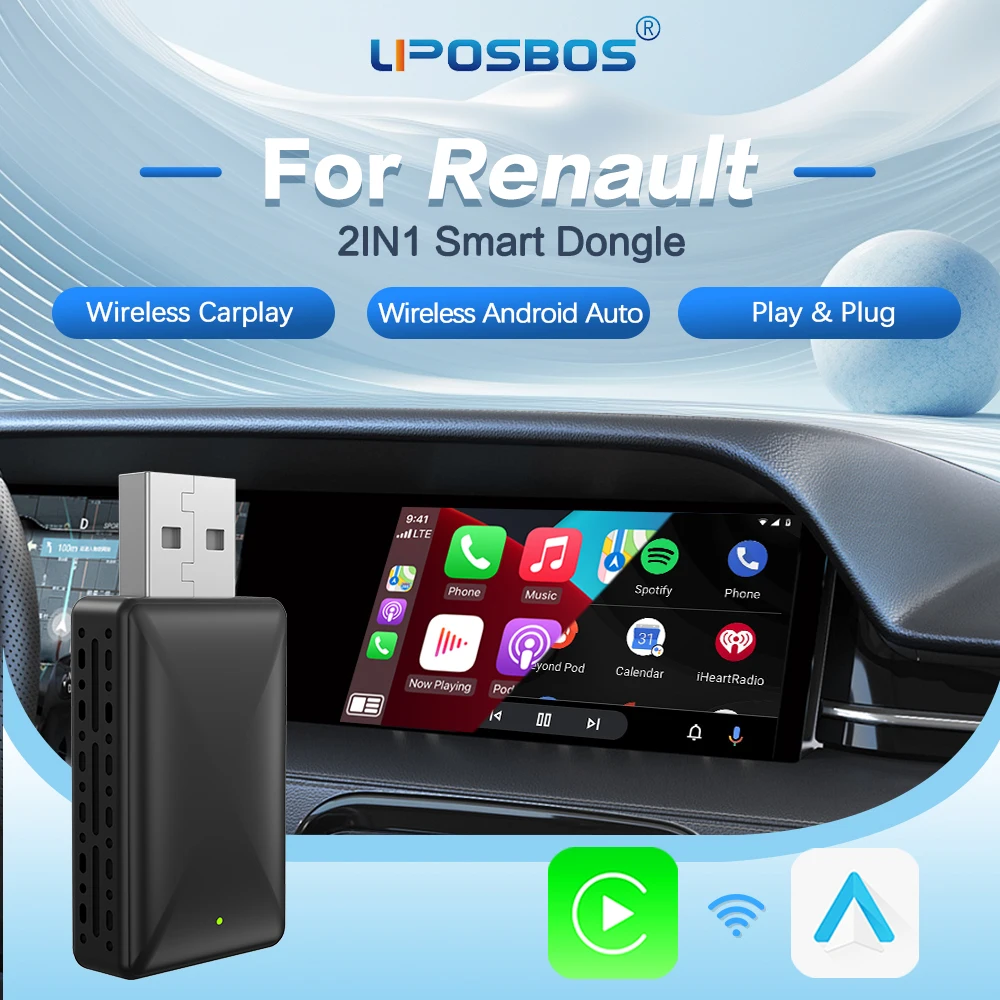 Беспроводной Android-адаптер Carplay 2in1 Smart Dongle Play & Plug для Renault Twingo Duster Espace Talisman Talisman Estate