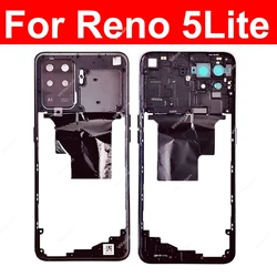 Middle Frame Housing Cover For OPPO Reno 5 Lite Back Cover Battery Door Housing with Lens Replacement Parts