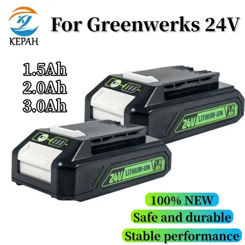 24V 1.5Ah/2.0Ah/3.0Ah Li-ion Battery | For Greenworks, Fits MO24B410/29842/29322, Universal for Lawn Mower, Trimmer & Blower