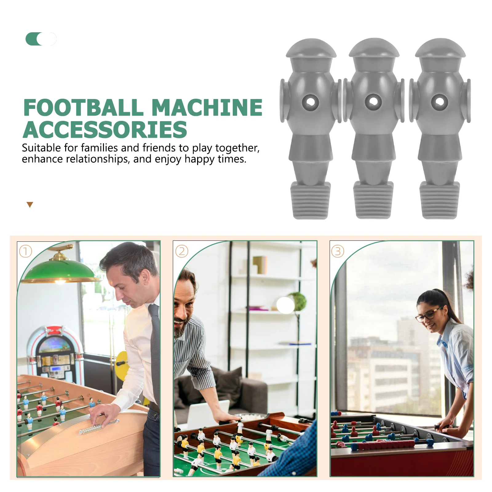 

4pcs Resin Football Table Players Replacement Foosball Accessories Desk Soccer Figures Impact Shatter Proof Ergonomic Design