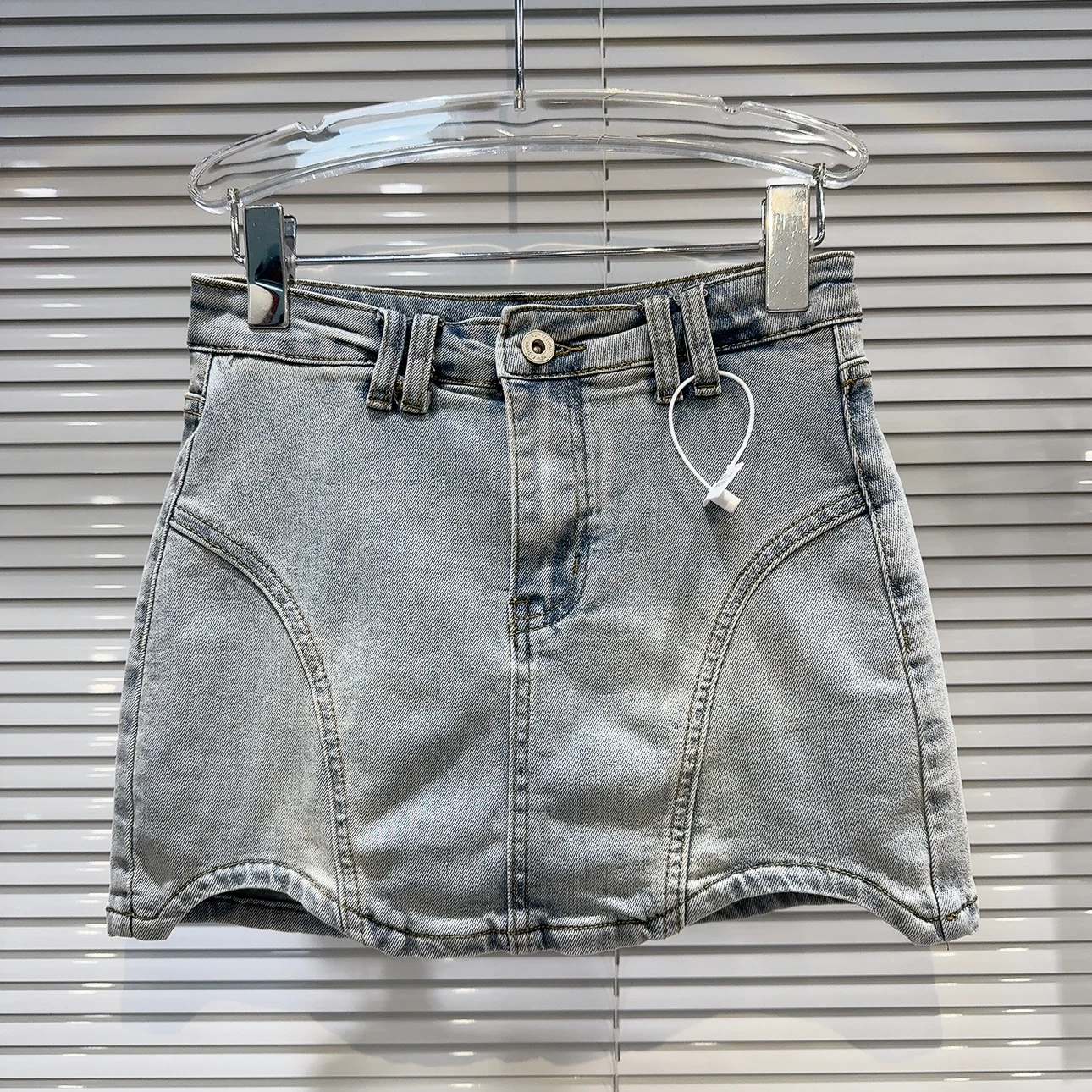 Retro Amerykańska Fala Seksowna Dziewczyna Spódnica Jeansowa Kopertowa Spódnica Damska Moda Uliczna Średni Stan Linia A Krótka Spódnica