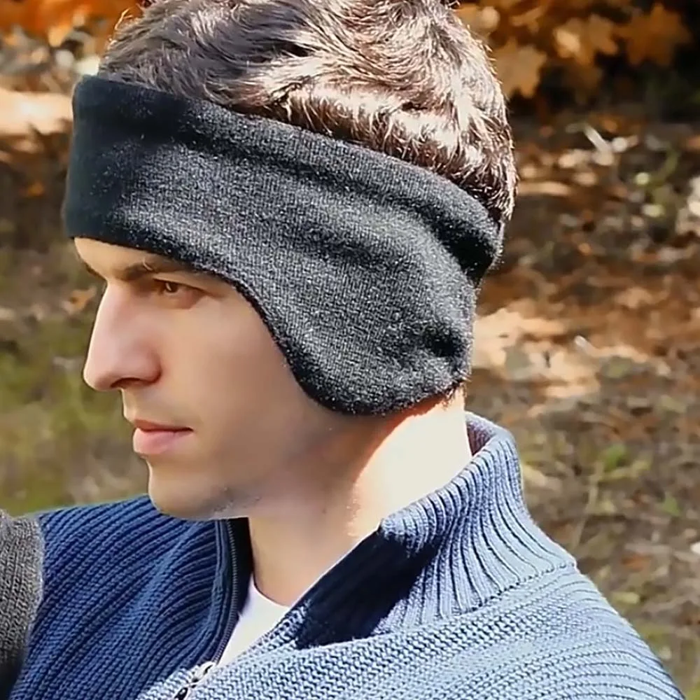 Orejeras gruesas de invierno para hombres, cubierta de oreja de felpa de algodón plegable, calentador a prueba de viento, orejeras a prueba de frío para exteriores, correr