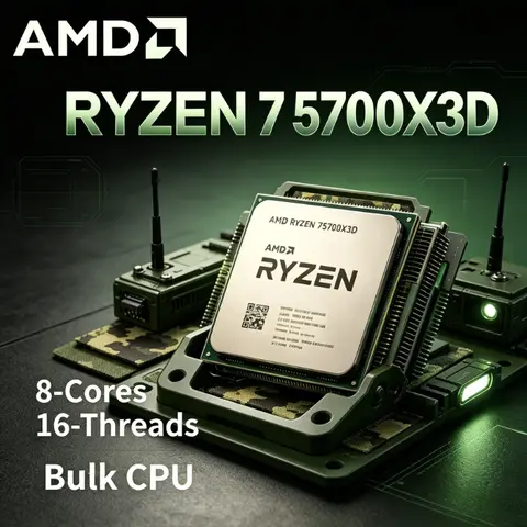 AMD Ryzen 7 5700X3D AM4 DDR4 Bulk CPU 4.1 GHz Boost 8-Cores 16-Threads 3 GHz Base 105W for X570/B550 Chipsets Ryzen 5000 Series