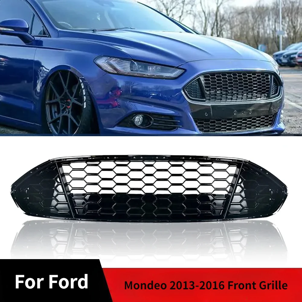 

Fit For Ford Mondeo 2013-2016 Mesh Center Racing Grills Honeycomb Mesh Car Front Bumper Radiator Grille Body Kit