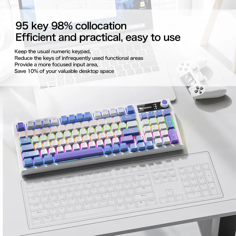 Smailwolf SK15 Wired Keyboard Ergonomic Design Russian Spanish Korean Thai Customized Mechanical E-sports Gaming Keyboard