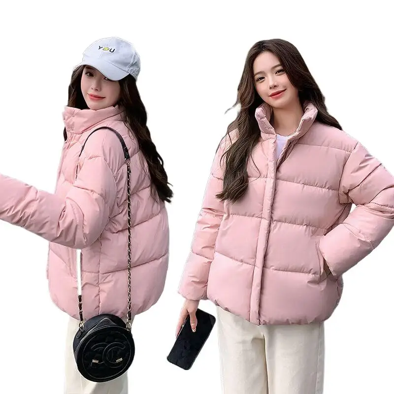 

Fashion Elegant Women Solid Warm Snow Wear Padded Clothes Design Ladies Work Wear Female Down Cotton Jacket Winter Coat