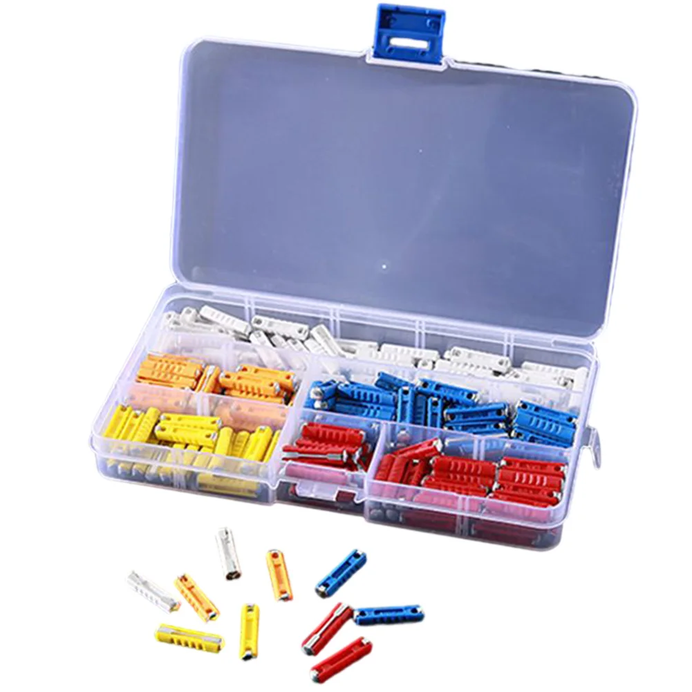 200pcs Torpedo- Car Fuse Kit 5A 8A 16A 25A 40A For European Classic Cars, Assorted Automotive Fuses In Storage Box
