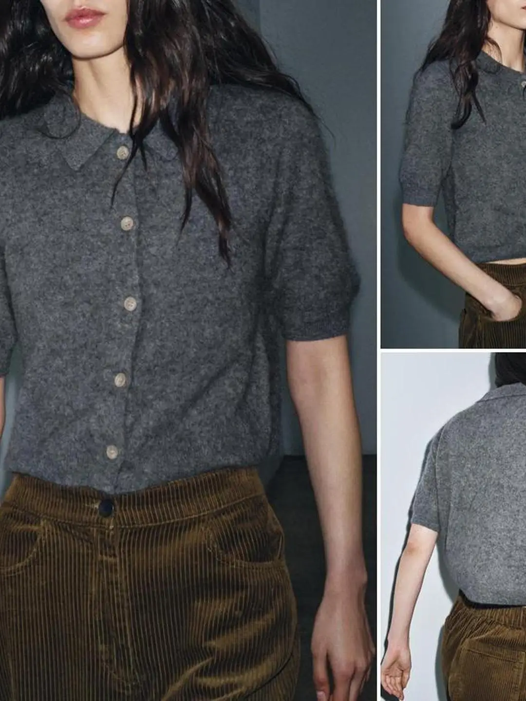 Ele Commuter Sle ort Sve irt ملابس خارجية محبوكة من مزيج الصوف القطني الناعم سترة مفتوحة للنساء لموسم الخريف