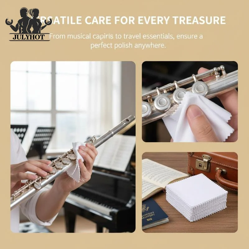 50pcs Polish Polishing Cloth Silver Color Cleaning Polishing Cloth Soft Clean Wipe Wiping Cloth For Saxophone Tool