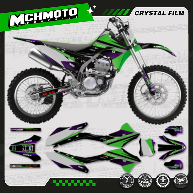 

MCHMFG For Kawasaki KLX 300R Graphics Background Decals Stickers For 2020 2021 2022 2023 KLX 300R 002