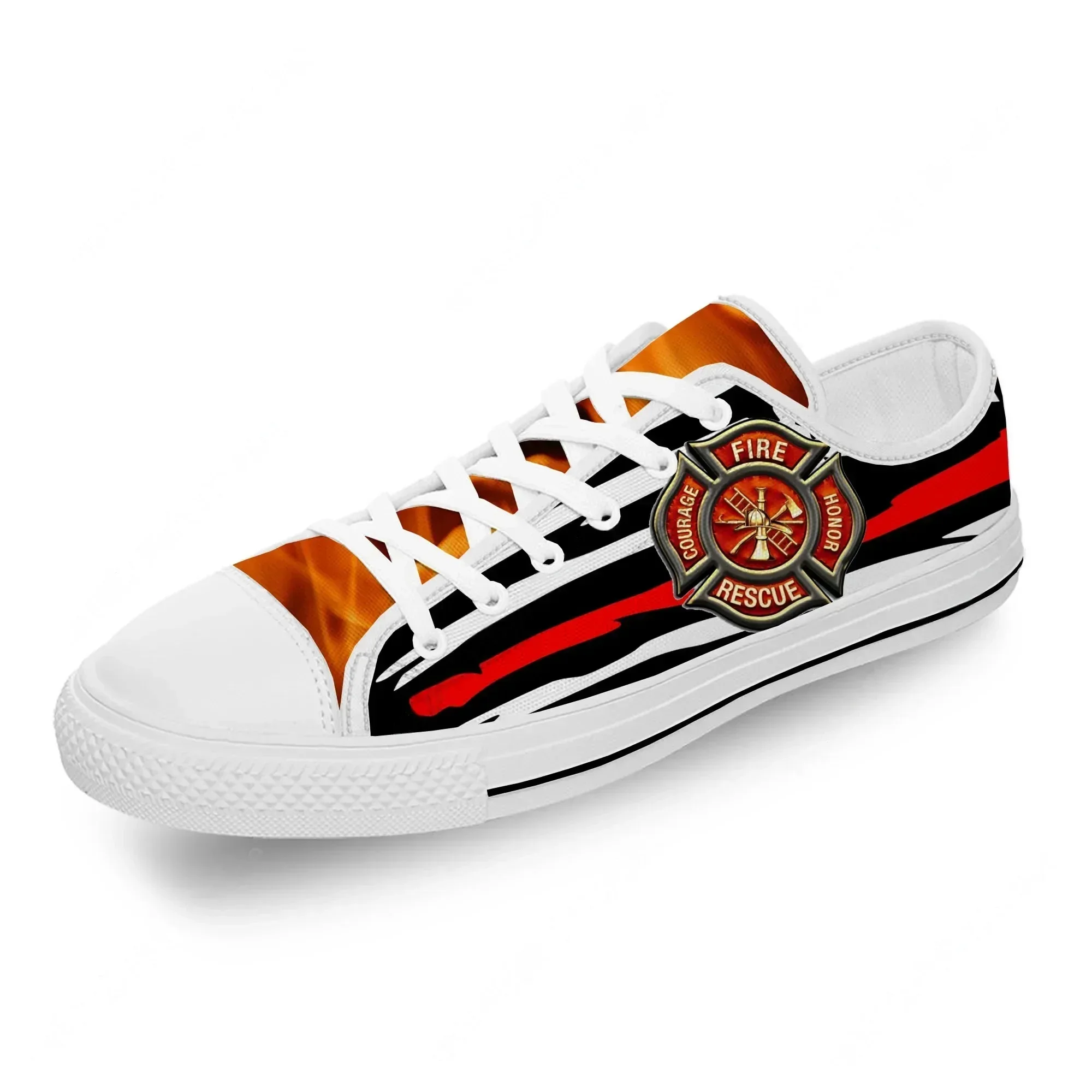 

Низкие кроссовки Firefighter для мужчин, женщин и подростков, повседневная обувь, кроссовки из ткани, дышащие легкие кроссовки с 3D-принтом, белые