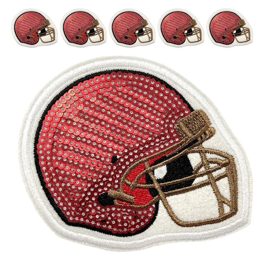 

6Pcs Football Embroidered Iron on Patches Fade Resistant Sports Theme Decorative Appliques for Clothes Hats Backpacks DIY