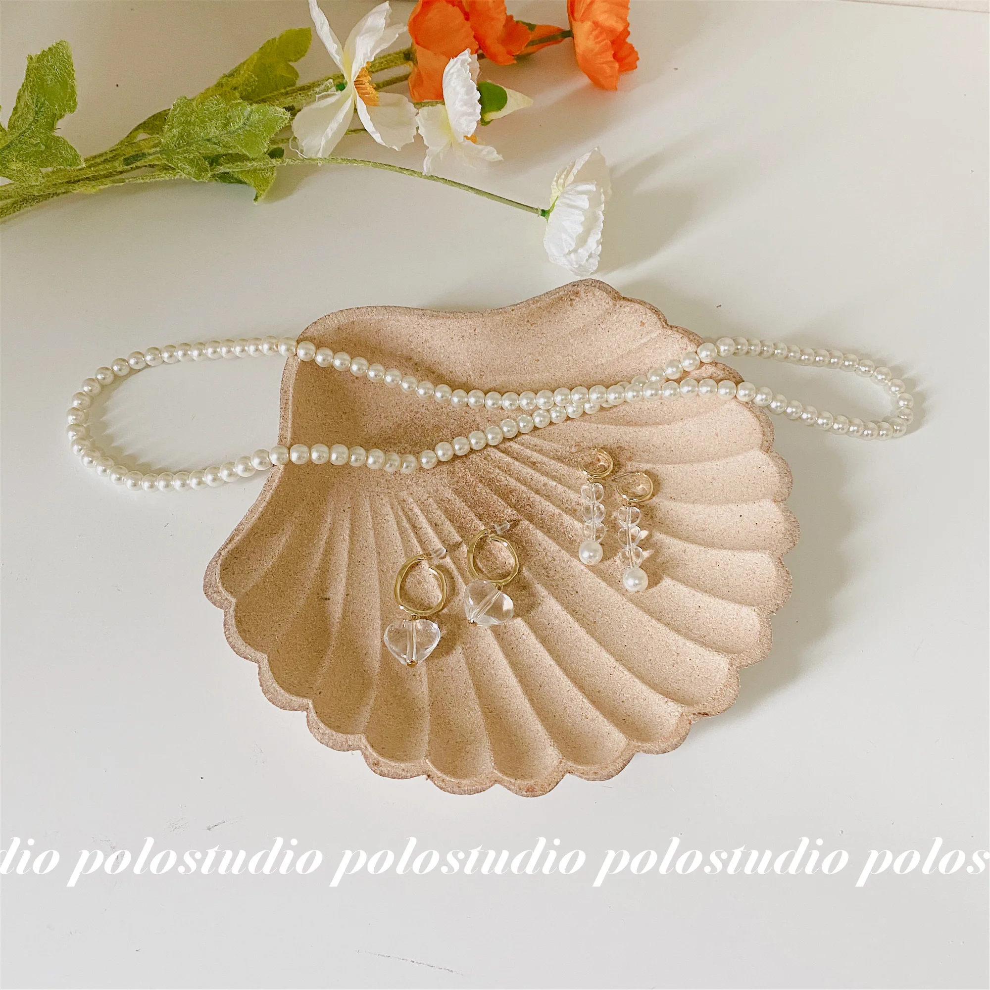 INS photography props Shell Plate Simulation Wooden Tray Decorative Plate Ornaments Posing Nordic Photo Shooting Background