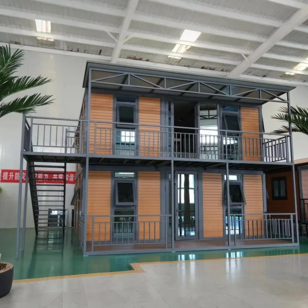 Expandable Container House 20/30/40ft Folding Mobile Villa 4 Bed 3 Bath Kitchen Living Terrace Rooftop Deck 2Story