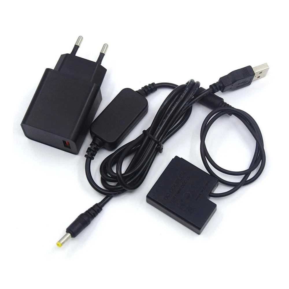 DMW-DCC15 BLH7E BLH7 مقرنة وهمية بطارية + USB محول الطاقة كابل شاحن لباناسونيك DMC-GM1 GM5 GF7 GF8 GF9 LX10 LX15 GF9KGK