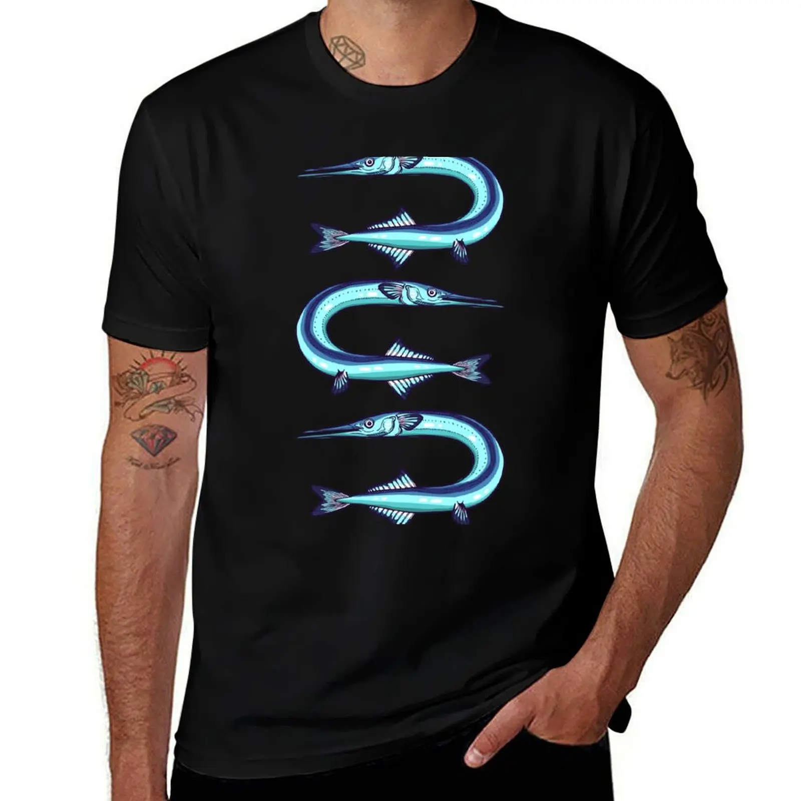 

Garfish pattern T-Shirt Aesthetic clothing cotton man t-shirts fashion shirts Men's cotton t-shirt