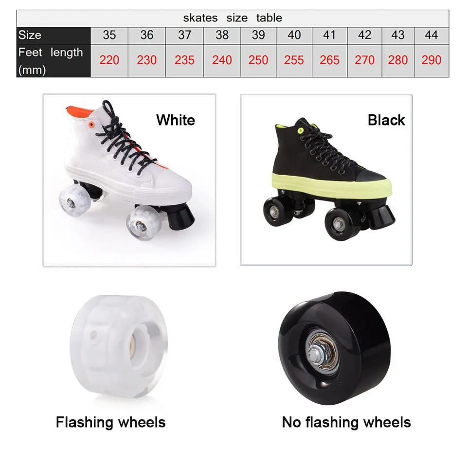 Quad Skates Double Row Adult Roller Skates Unisex Canvas Shoes For Lovers Two Line Flashing Wheels Patines