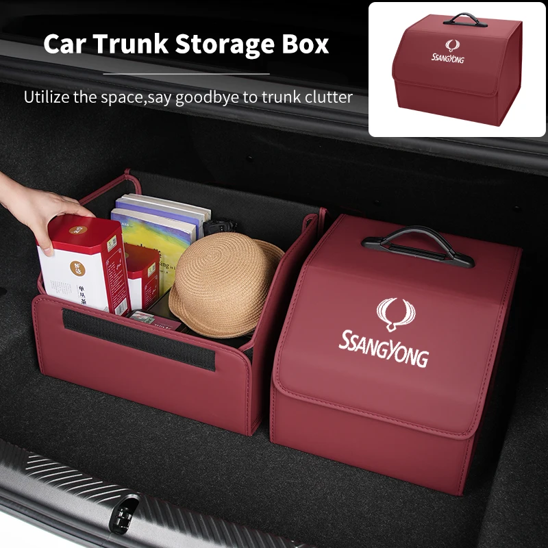 Car Trunk Storage Box Organizer Stowing Tidying Container Bag For SsangYong Actyon Korando Rexton Kyron Rodius Musso Chairman