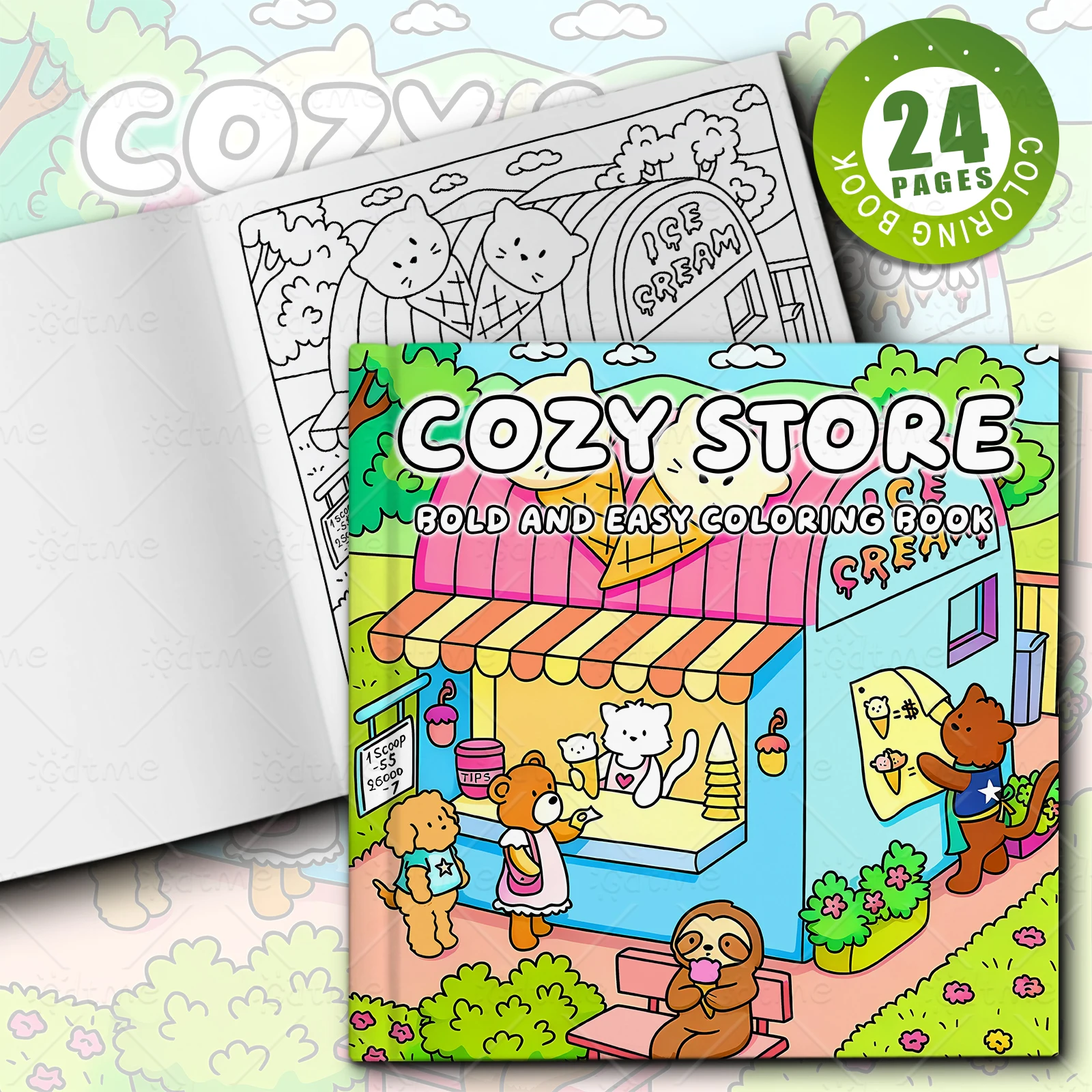 COSY STORE Malbuch für Erwachsene mit niedlichen, gemütlichen Alltagsaktivitäten zur Entspannung (gemütliche Räume zum Ausmalen) – Detail 1
