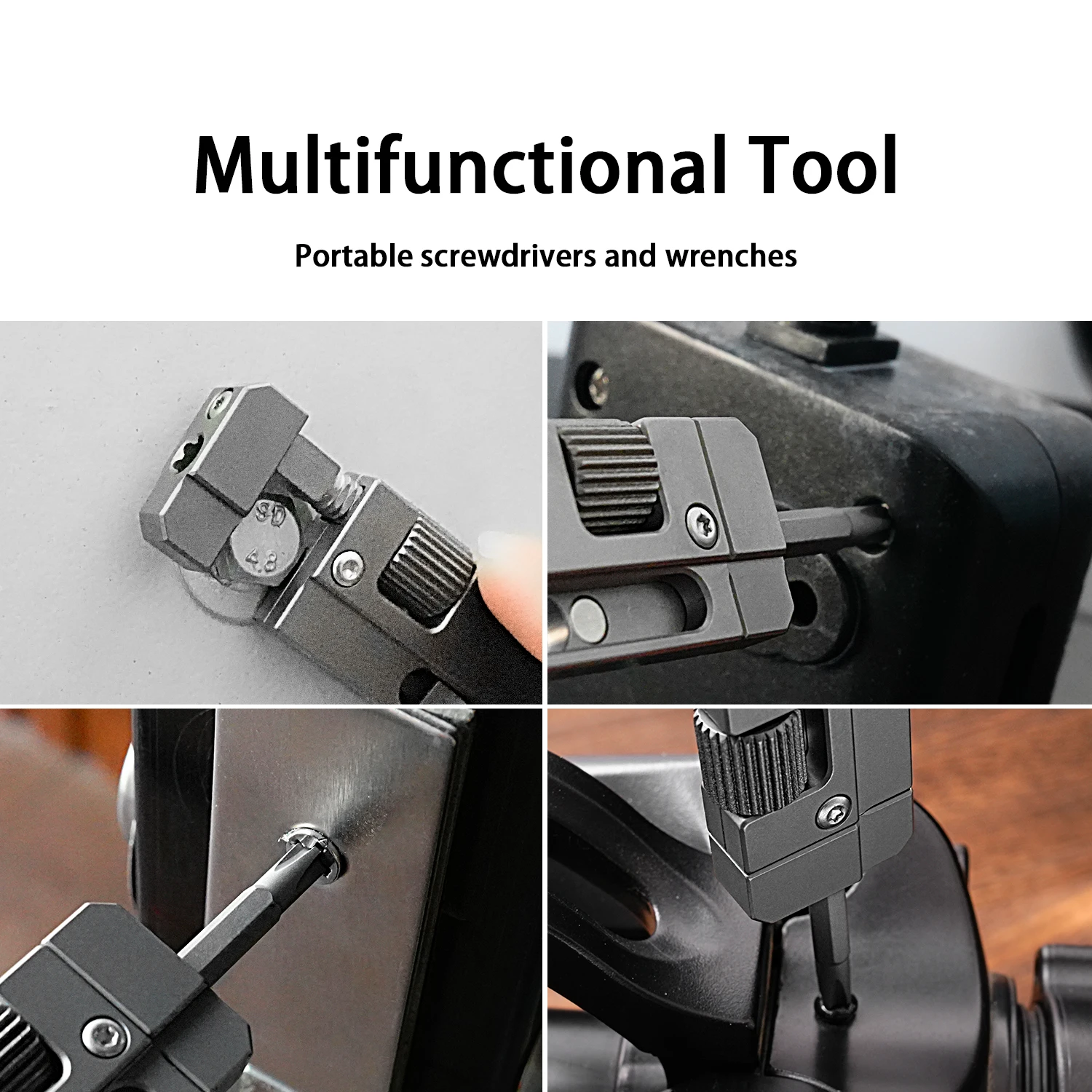 Titanium Alloy Screwdriver And Wrench Outdoor Portable Pocket Multifunctional EDC Tool Durable Metal Gray NEW