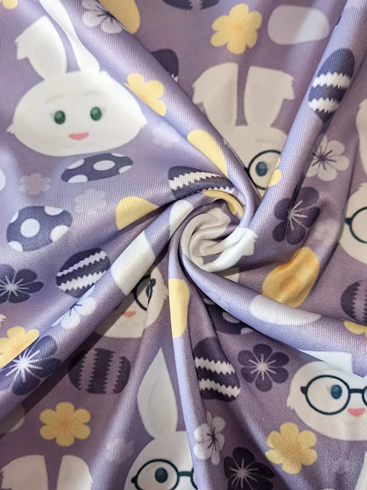 Easter Scrubs Uniform Woman Fashion Bunny Print V-Neck Vet Clinical Uniform Summer Short Sleeve with Pocket Nurse Uniform Woman