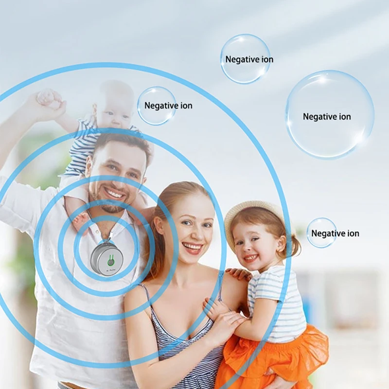 Purificador de aire Personal y portátil, minipurificador de 130 millones de iones negativos, batería de 230Mah, para colgar en el cuello, para coche