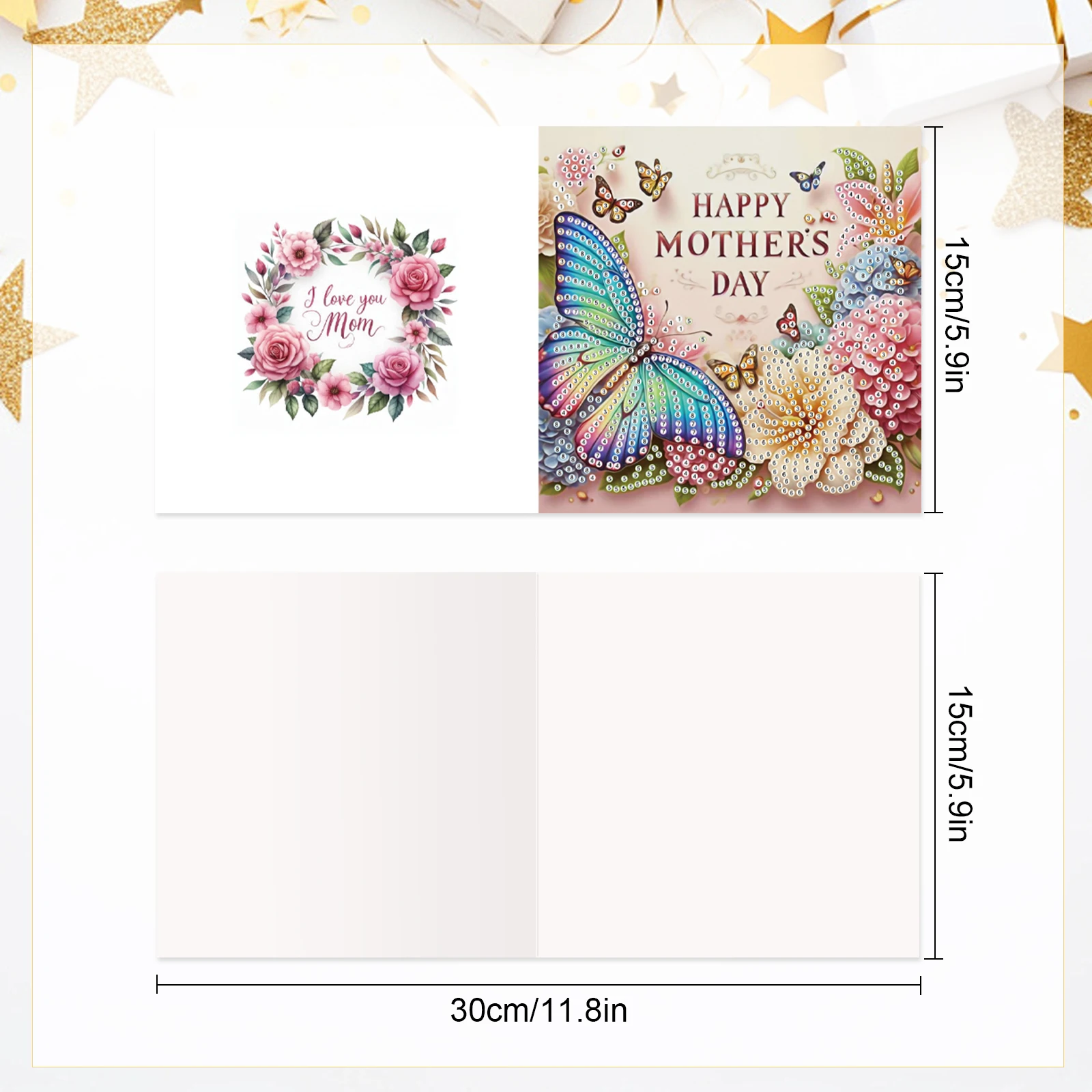 6 ชิ้นเพชรภาพวาดการ์ดอวยพรชุด, - Art Craft Painting บทวิจารณ์และราคา