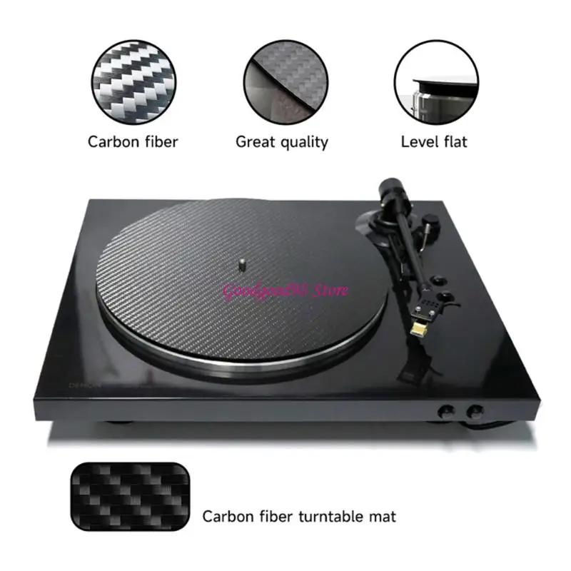 

12inch Carbon Fiber Record Mat Turntable Platters Mat Vibration Reduction W8EC