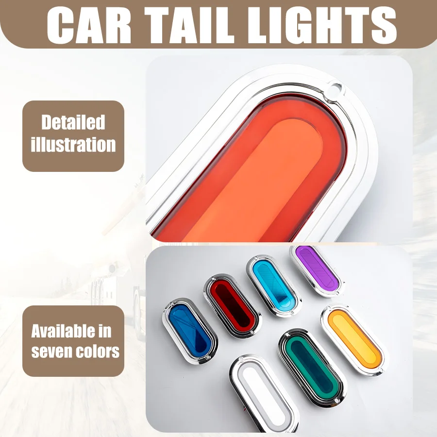 2 8-inch amber oval LED steady lights, LED lights with 3D infinity tunnel effect, featuring high/low/flash/steady modes, 4 brake