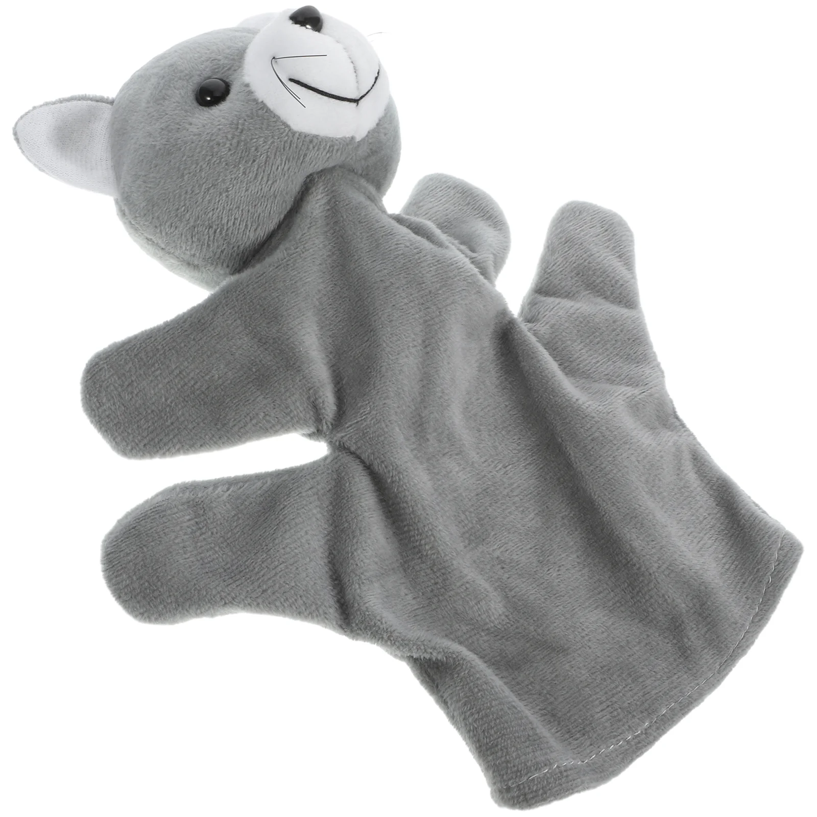 Cat Hand Puppet Toys Puppets Profession Grey Cotton for Babies 6-18 Months Child