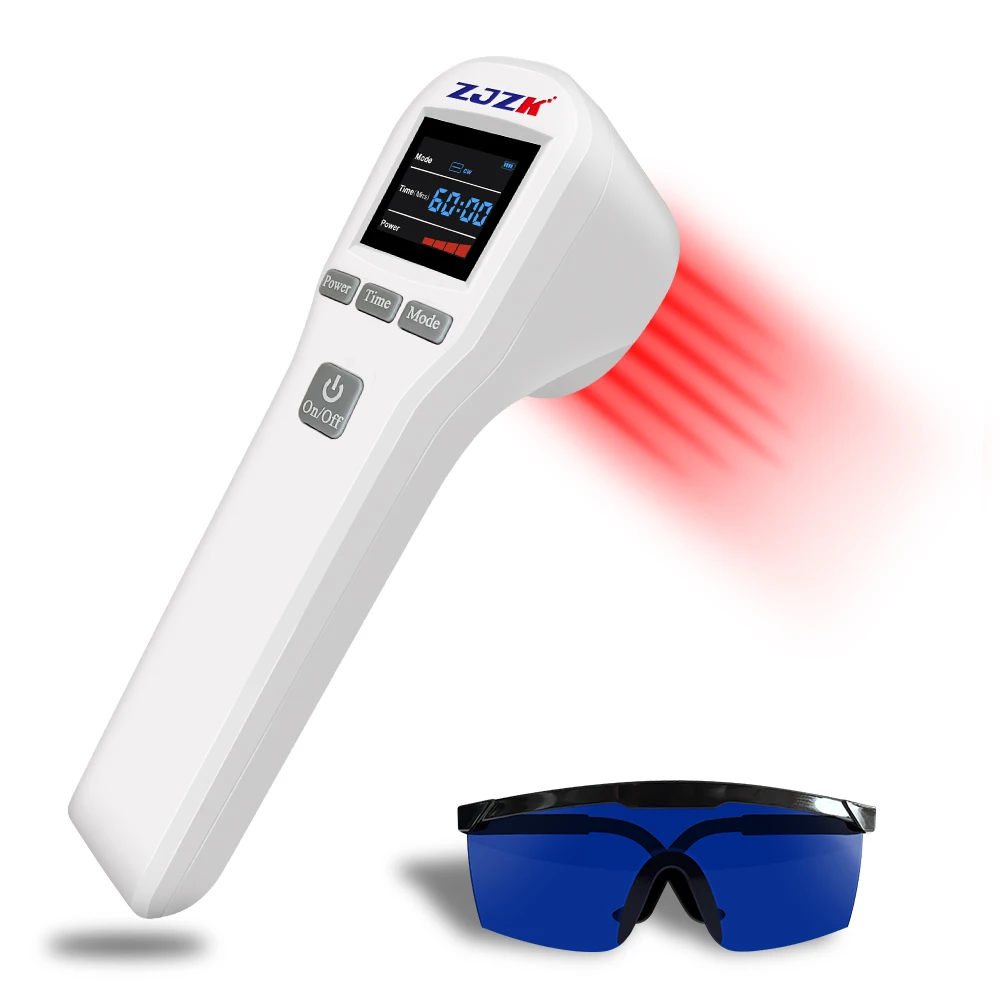 ZJZK Handheld Laser Therapy Device 650nm 808nm Infrared Physiotherapy Apparatus for Pain Relief Knee Shoulder Back Tennis Elbow