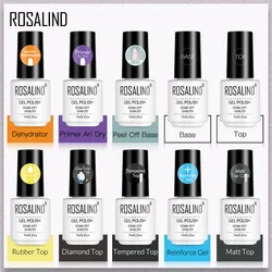 ROSALIND 7ML Base/Top Coat Nail Gel Primer opaco Semi permanente Manicure decorazione rinforzo durevole muratura Base pelabile