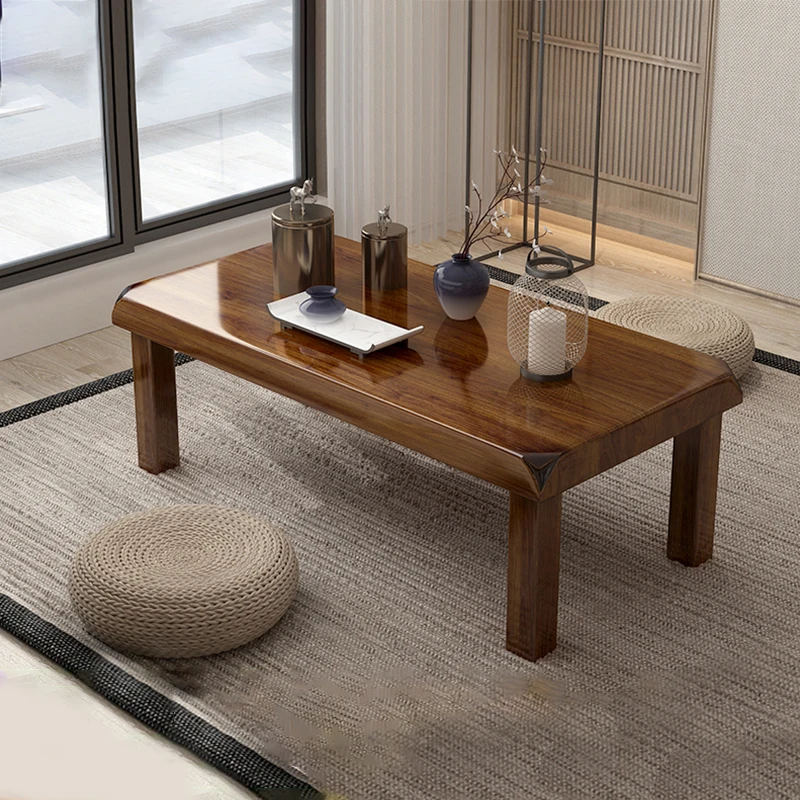 Minimalist Solid Wood Table, Japanese Tatami Stand, Modern Bay Window Desk, Simple Floor Stand, Compact Wooden Table