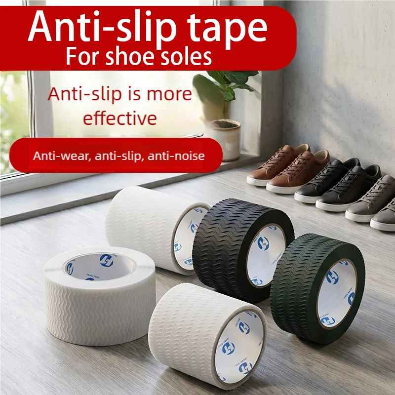 Anti-Slip Shoe Sole Tape for High Heels Sandals, DIY Freely Trimmable, Wave Pattern Self-Adhesive Silent Non-Slip Heel Pad