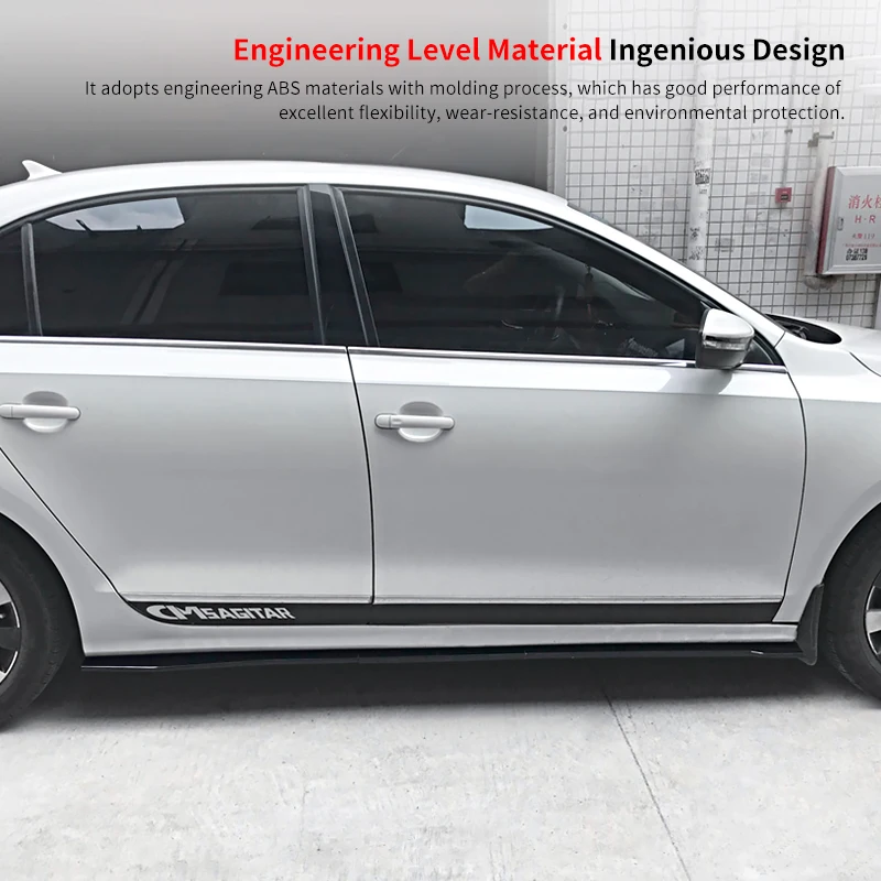 

For Volkswagen Sagitar 2012-2018 Modified Car Side Skirt Extension Splitters Lip Diffuser Decoration Gloss Black Accessories