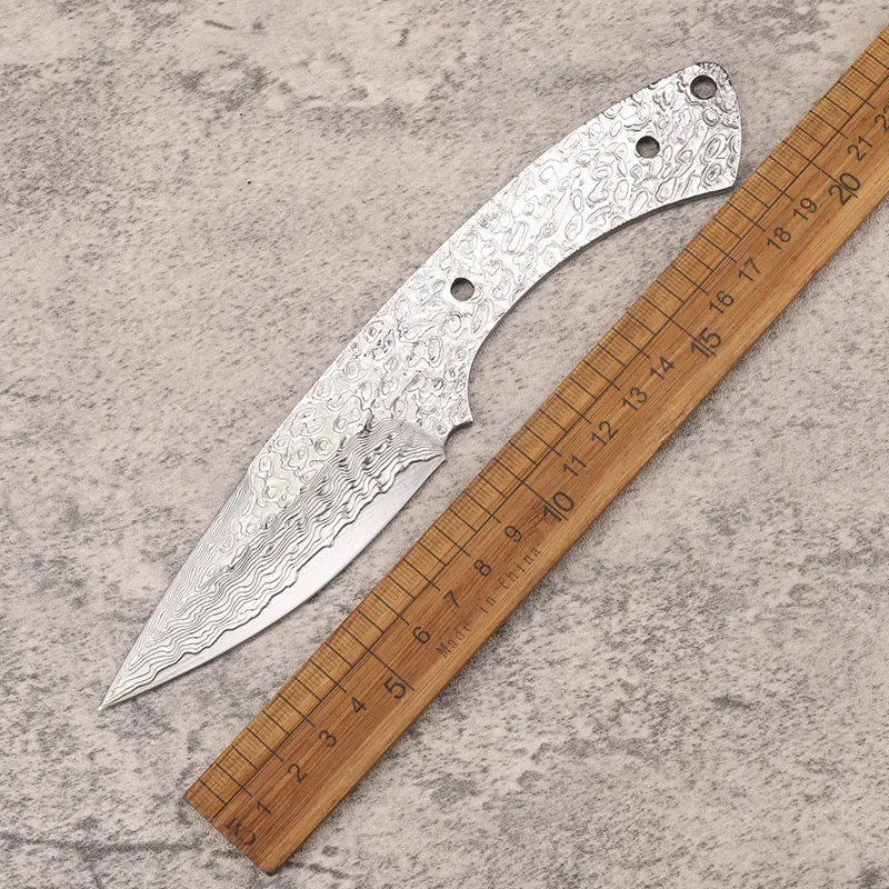 GV10 Damasco acero DIY cuchillo semiacabado palanquillas barra integrada hoja fija cuchillo embrión supervivencia Camping cuchillo Material