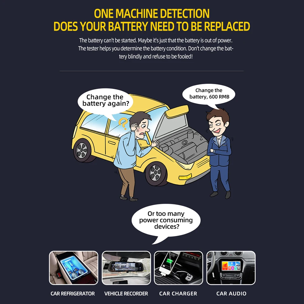 أداة تشخيص محلل بطارية الرصاص الحمضية للسيارة AGM WET CA SLA