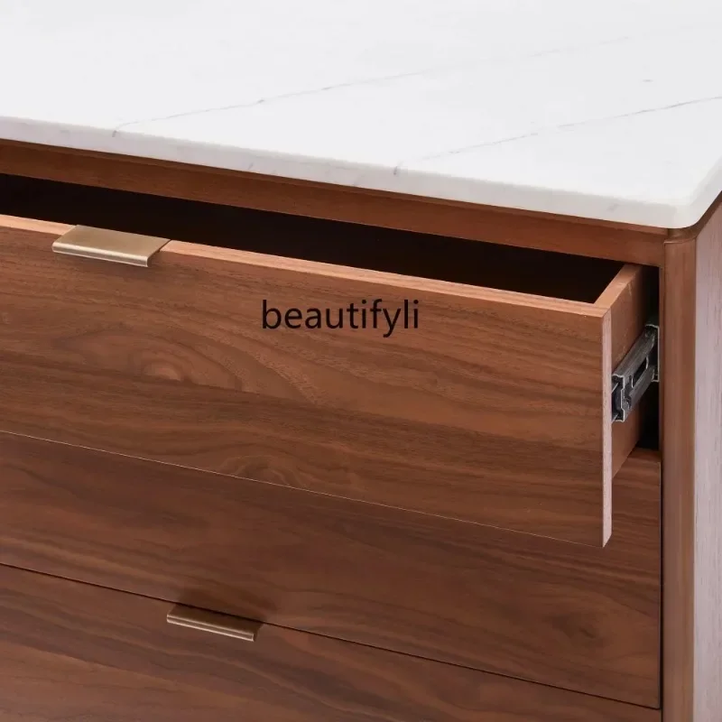 A Light luxury medieval solid wood chest, retro bedroom, living room locker, wall drawer cabinet storage