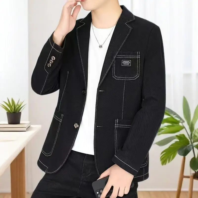 New high-end men's suits from Europe and America, fashionable and versatile, trendy, light luxury, middle-aged, spring and autum