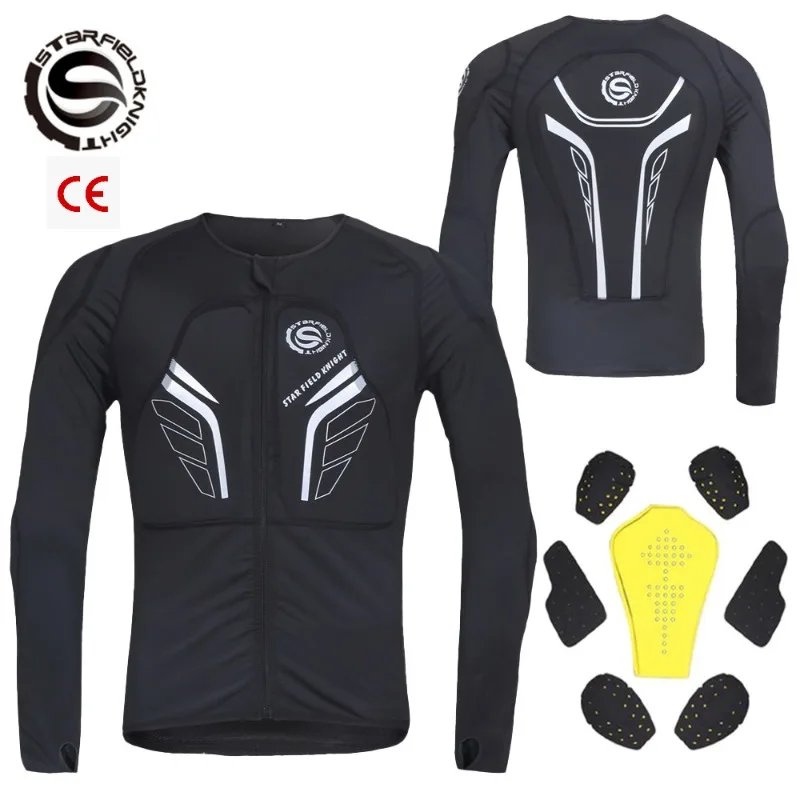 

Men Motorcycle Off-Road Racing Armor Jacket Breathable Sweat-Wicking Anti-Slip Soft Shell Motorbike Riding Full Body Protective