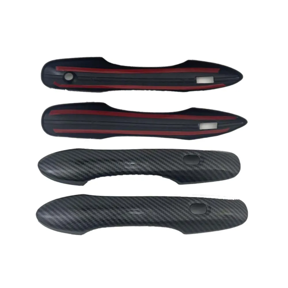 سيارة الديكور غطاء مقبض الباب لتويوتا فوكسي 2021 2022 2023 2024 ألياف الكربون لامعة الأسود ملصقات السيارات ترقية الملحقات