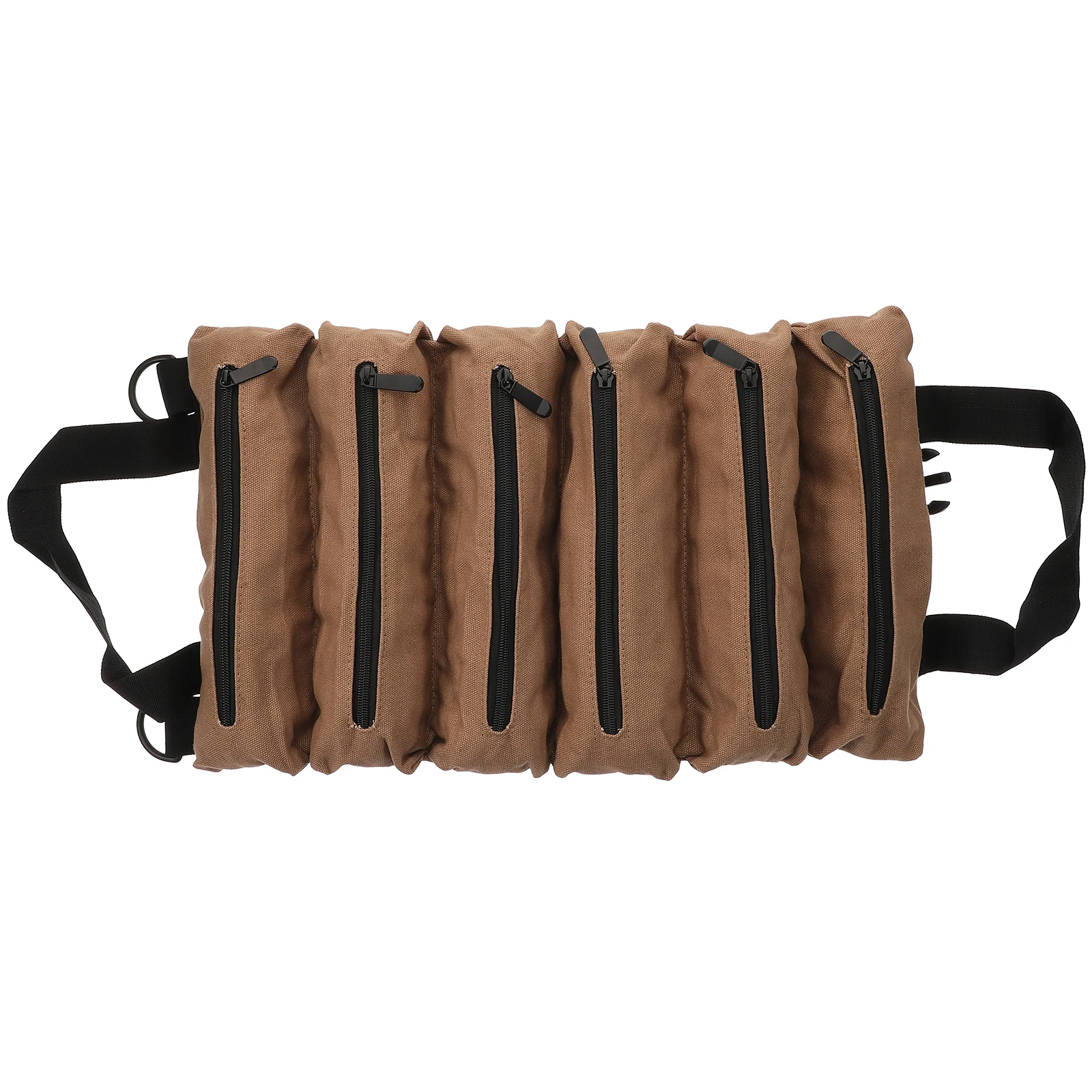 Canvas Tool Roll Bag 6 Zipper Pockets Compact Heavy Duty Multifunctional Tool ganizer for Storage Long Lasting Wear