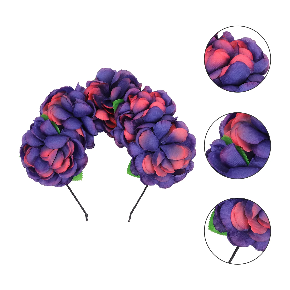 

Artificial Flower Headband Women Headdress Halloween Cosplay Rose Crown Floral Headpiece Photo Props Elegant Design