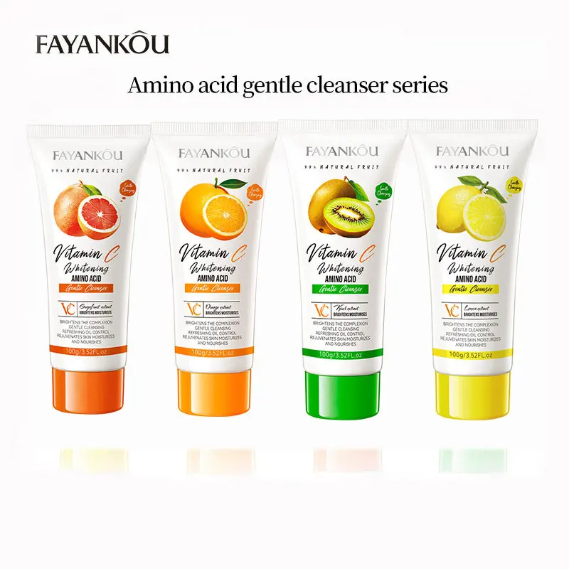 

FAYANKOU Fruit VC Amino Acid Cleanser Lemon Orange Facial Cleanser Improves Dullness Cleansing Gentle Hydrating and Cleansing